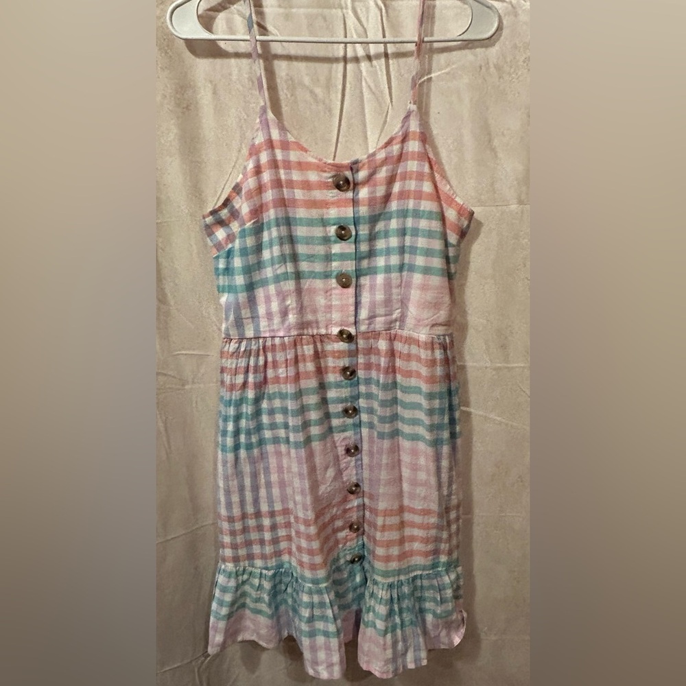 Japna Pastel Plaid Casual Dress